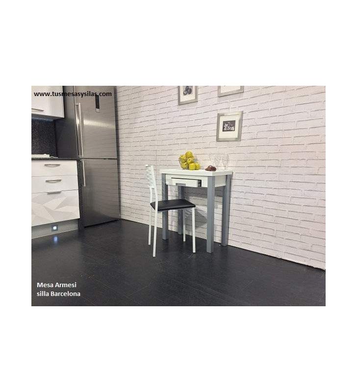 Mesa de cocina pequeña extensible Armesi Libro, fondo 35, 40 y 45