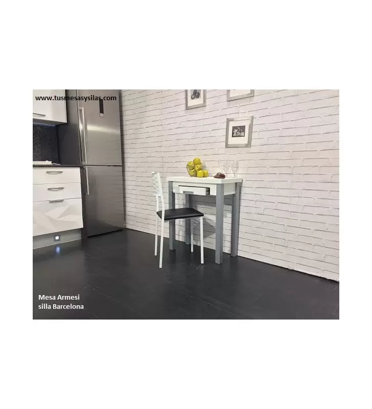 Mesa de cocina pequeña extensible Armesi Libro, fondo 35, 40 y 45