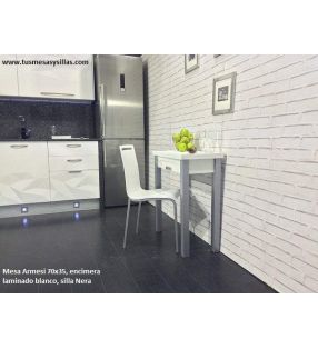 Mesa de cocina pequeña extensible Armesi Libro, fondo 35, 40 y 45