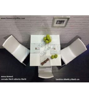 Mesa de cocina pequeña extensible Armesi Libro, fondo 35, 40 y 45