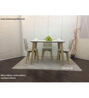 Mesa fija Adana canto madera biselado