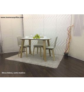 Mesa fija Adana canto madera biselado