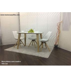 Mesa fija Adana canto madera biselado