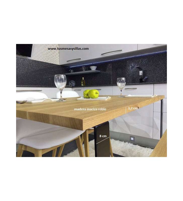 mesa Lurra en madera de roble