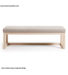 Banco corrido Yola en madera y tapizado