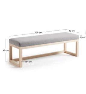 Banco corrido Yola en madera y tapizado