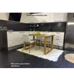 Mesa Elurra, encimera y patas de madera