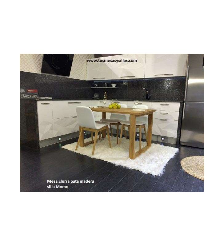 Mesa Elurra, encimera y patas de madera