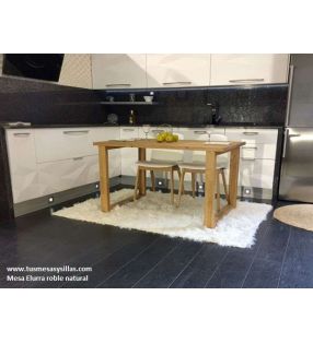 Mesa Elurra, encimera y patas de madera