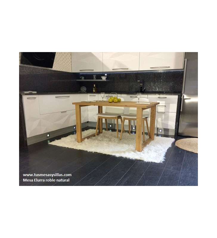 Mesa Elurra, encimera y patas de madera