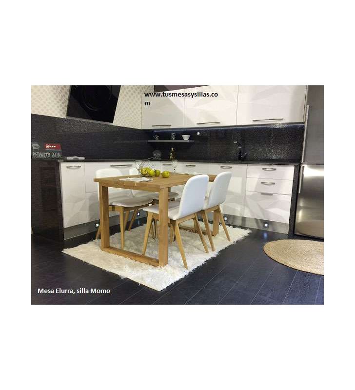 Mesa Elurra, encimera y patas de madera