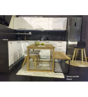 Mesa Elurra, encimera y patas de madera