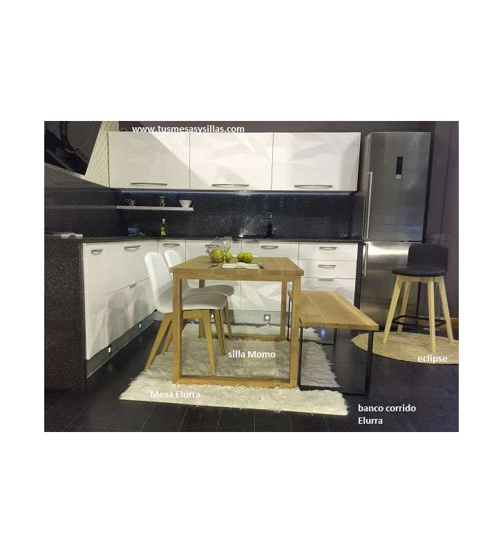 Mesa Elurra, encimera y patas de madera