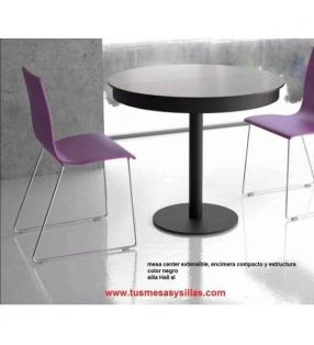 Mesa redonda extensible Center con encimera Ceramica