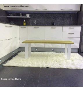 Banco corrido Elurra en madera y hierro