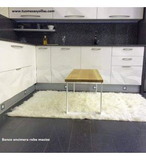 Banco corrido Elurra en madera y hierro