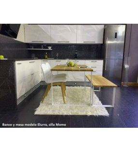 Banco corrido Elurra en madera y hierro