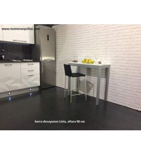 Mesa alta  o mostrador  cocina Livia fondo 45 y 50 cm encimera cristal