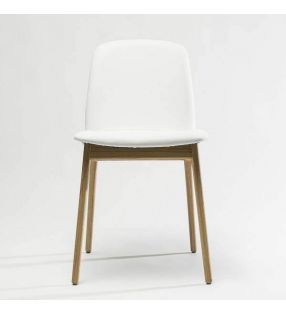 Silla Momo tapizada y patas madera roble o haya