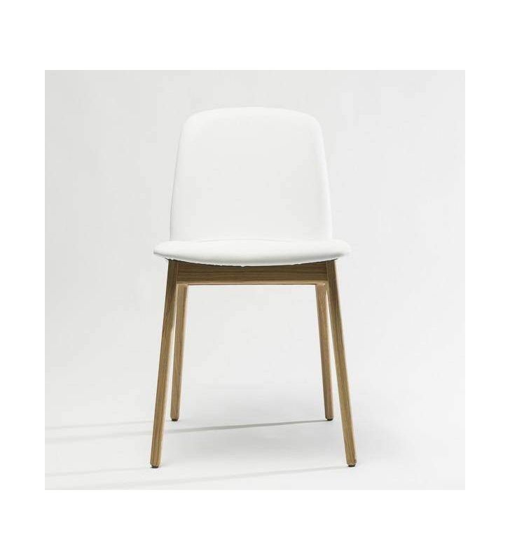 Silla Momo tapizada y patas madera roble o haya Silla Momo tapizada y patas madera roble o haya