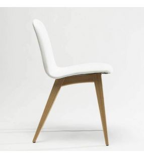 Silla Momo tapizada y patas madera roble o haya