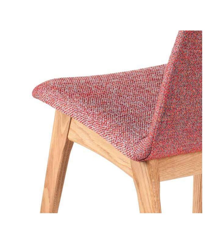 Silla Momo tapizada y patas madera roble o haya Silla Momo tapizada y patas madera roble o haya