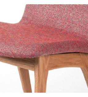 Silla Momo tapizada y patas madera roble o haya
