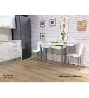 Mesa pequeña Arpa de cocina extensible a lo largo con cajón