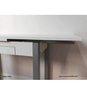 Mesa pequeña Arpa de cocina extensible a lo largo con cajón