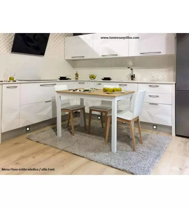 Mesa extensible Flora de estilo nórdico
