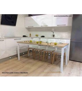 Mesa extensible Flora de estilo nórdico