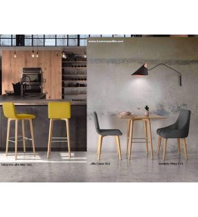 Taburete alto nordico Mar 562 para cocina comedor y contract