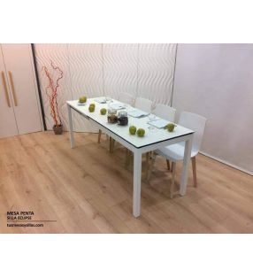 Mesa cocina extensible Penta Mesima encimera cerámica