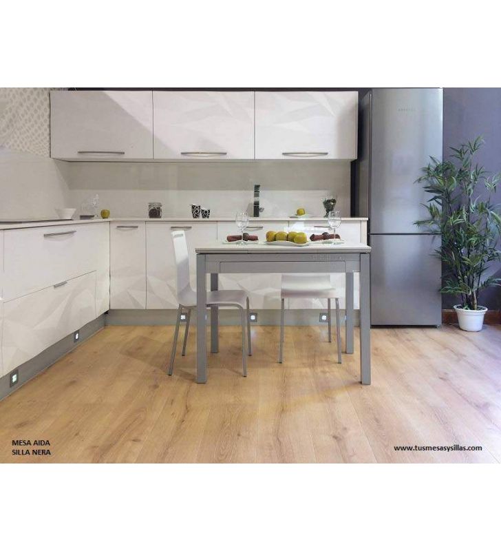 Aida mesa con cajón extensible y encimera en ceramica