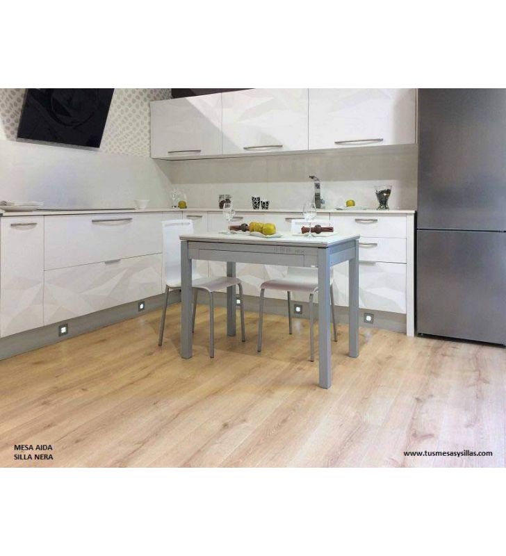 Aida mesa con cajón extensible y encimera en ceramica