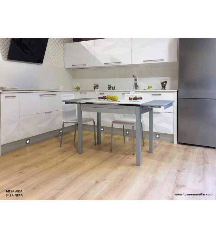 Aida mesa con cajón extensible y encimera en ceramica