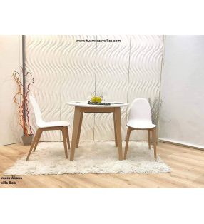 Mesa redonda extensible Akana con extensible incorporado