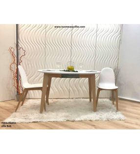 Mesa redonda extensible Akana con extensible incorporado