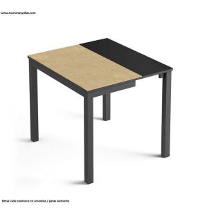 Mesa Livia con fondo 45 y 50 cm encimera en porcelanico