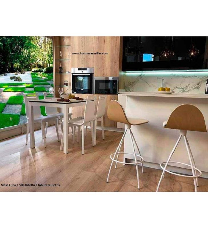 Mesa extensible Luna encimera en porcelanico