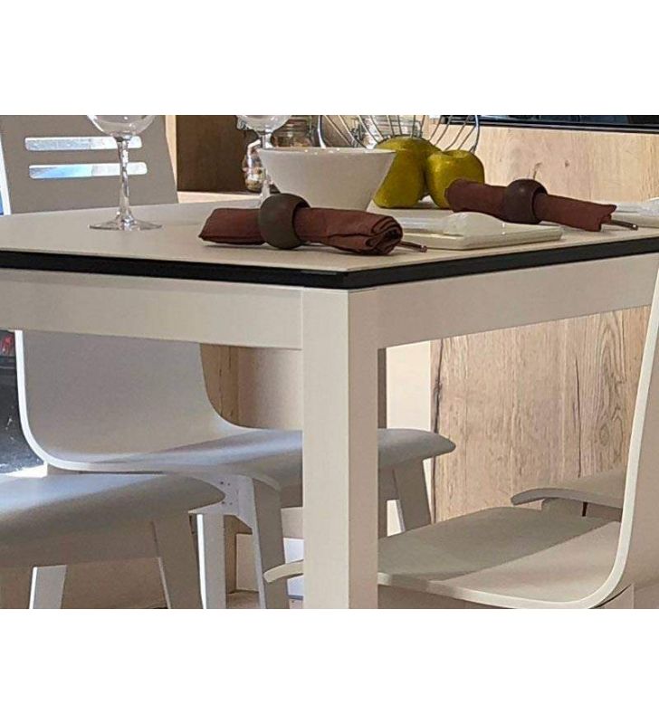Mesa extensible Luna encimera en porcelanico