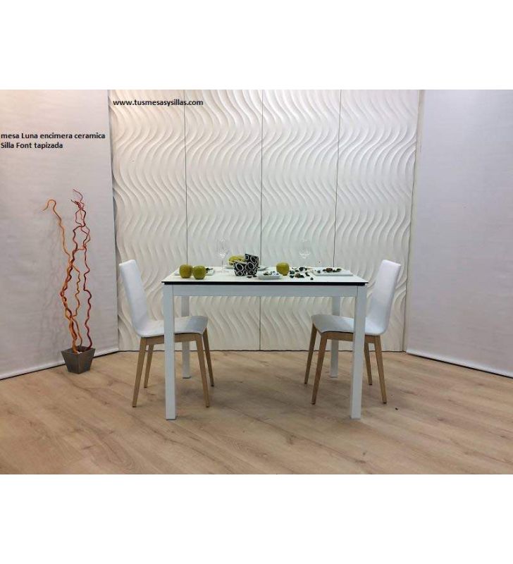 Mesa extensible Luna encimera en porcelanico
