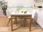 Mesa Lauri fija, encimera en laminado, madera y laca