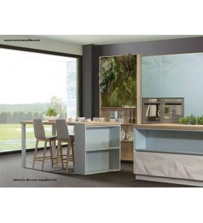 Taburete alto Font tapizado y patas en roble