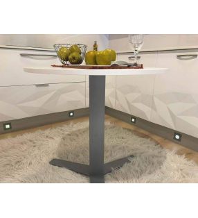 Peliccan, mesa redonda de pata central