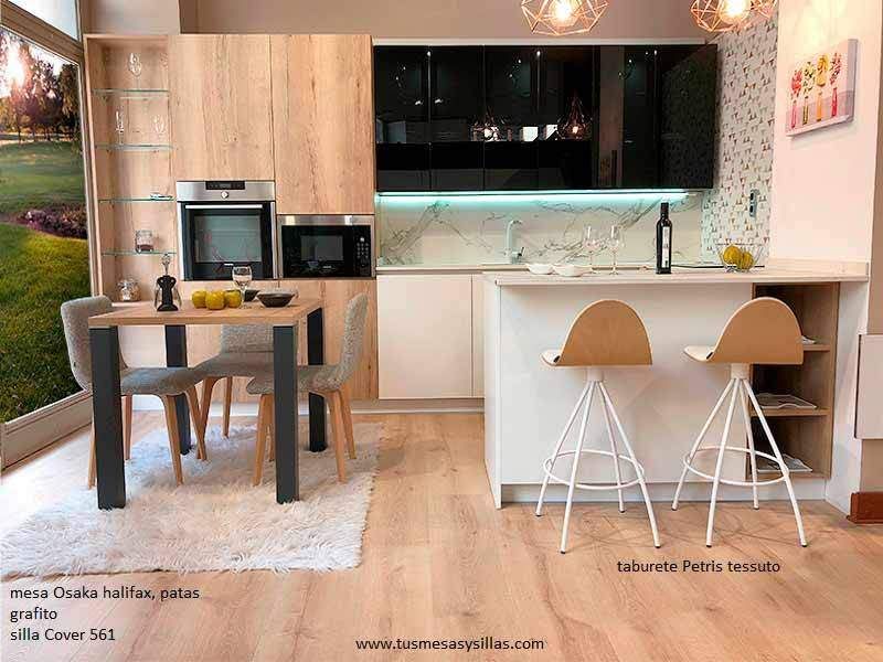  Mesa cuadrada de comedor para cocina, diseño clásico, madera  moderna, arce : Hogar y Cocina