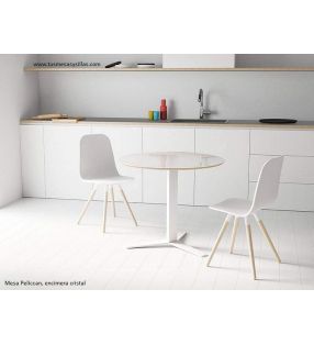 Mesa Peliccan encimera ceramica, cristal y fenix