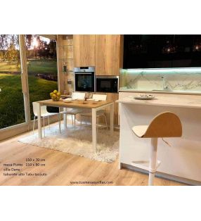 Silla de cocina Dane de Ondarreta apilable, madera y laca