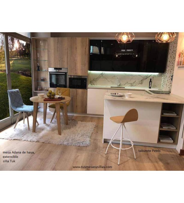 Mesa redonda extensible Adana de Haya en Stock