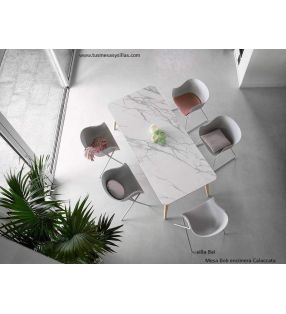 mesa Bob  en madera de cocina y comedor ondarreta